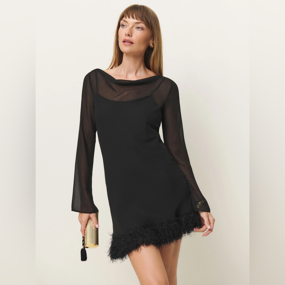 Reformation Tetty Dress In Black, size 6, brand new without tags, never worn.